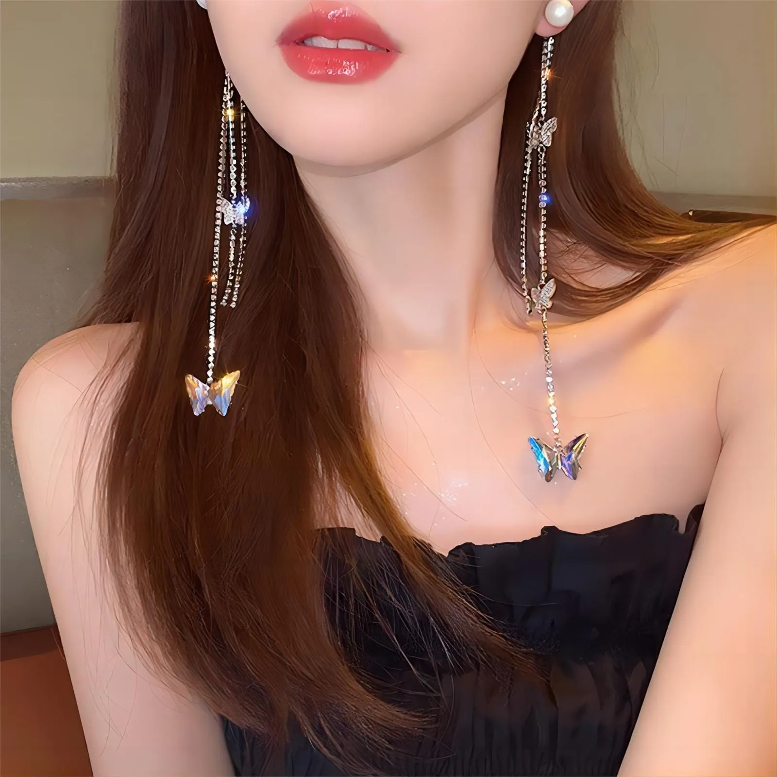 Chic Crystal Butterfly Tassel Hair Band