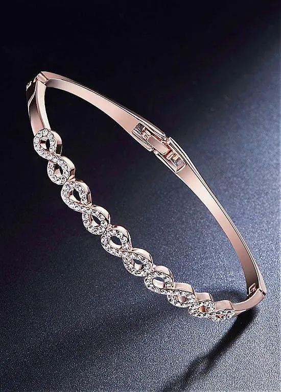 Chic Rose Gold Plated Alloy Bangle