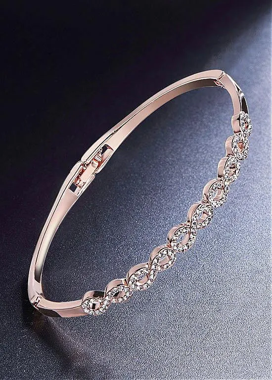 Chic Rose Gold Plated Alloy Bangle