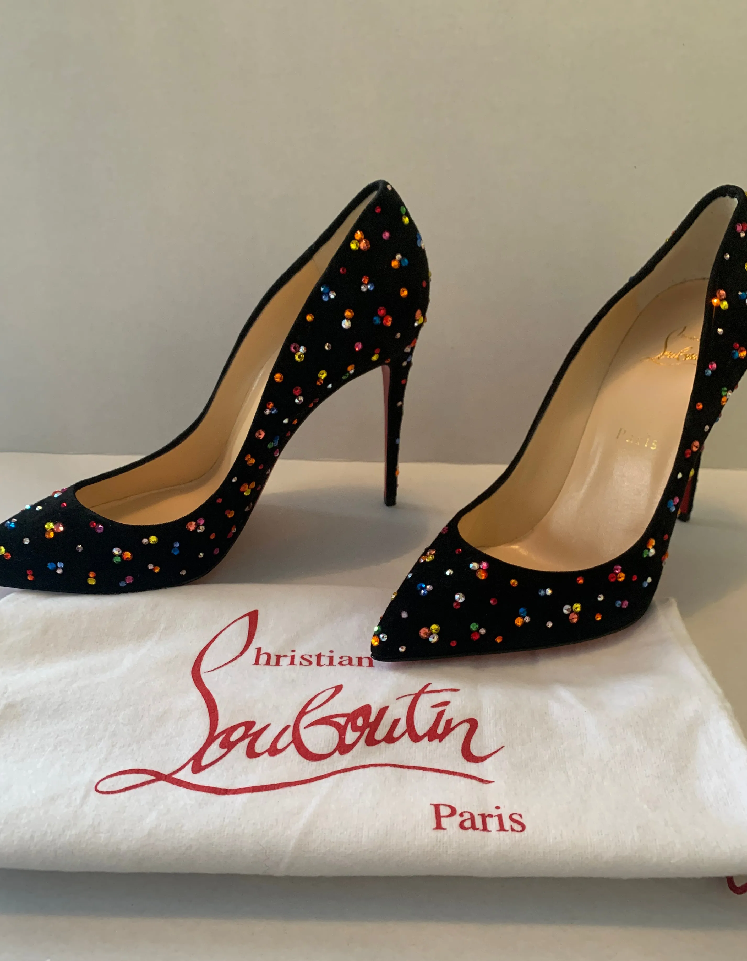 Christian Louboutin Crystal Clair De Lune Pigalle Follies 120 sz 39.5