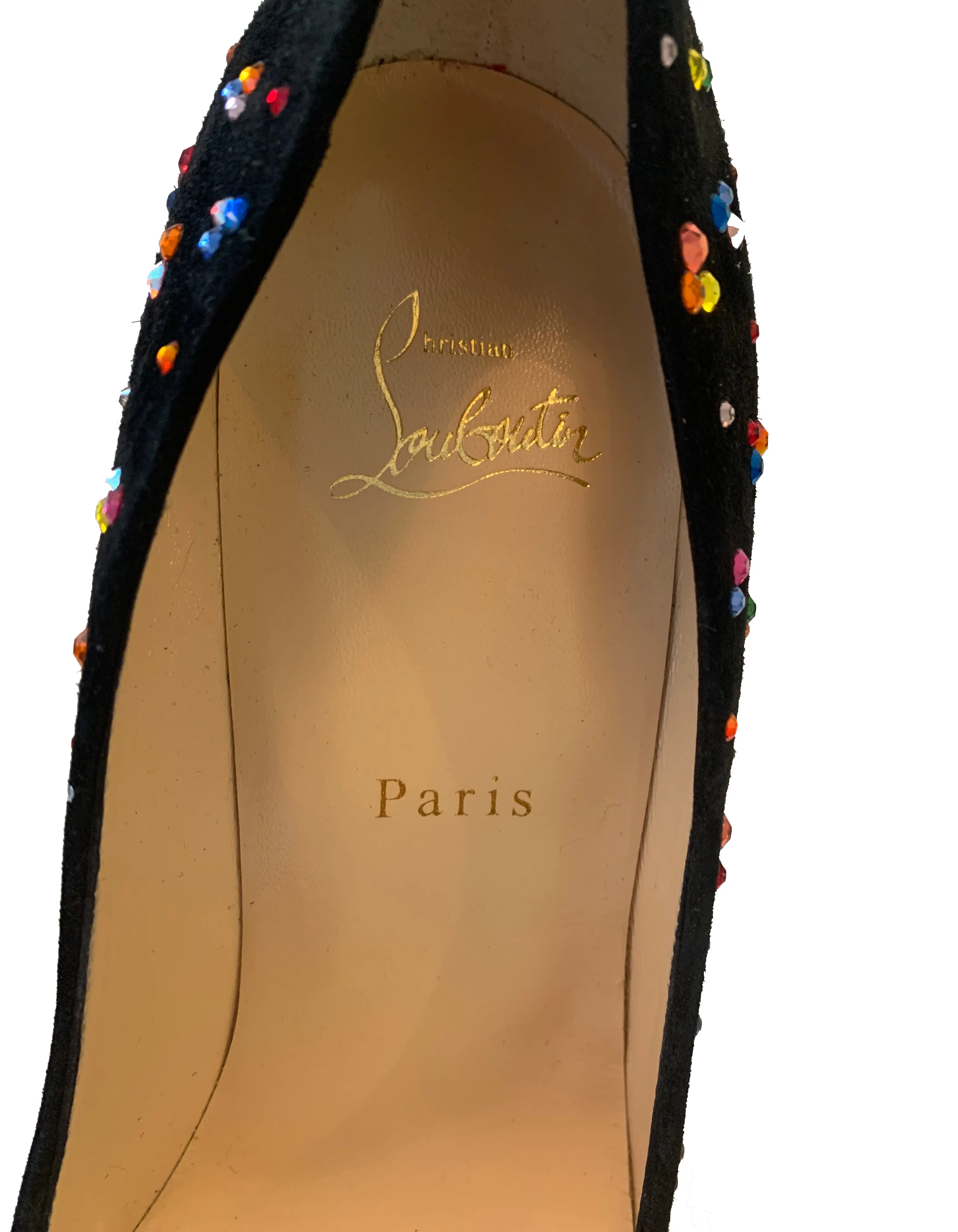 Christian Louboutin Crystal Clair De Lune Pigalle Follies 120 sz 39.5