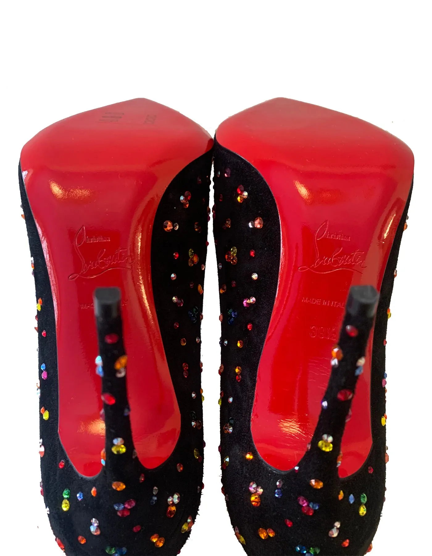 Christian Louboutin Crystal Clair De Lune Pigalle Follies 120 sz 39.5