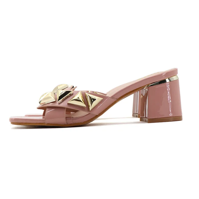 Chunky Heel Sandals: Simple & Stylish | Open Toe, Square Head Design, Outdoor Sandals