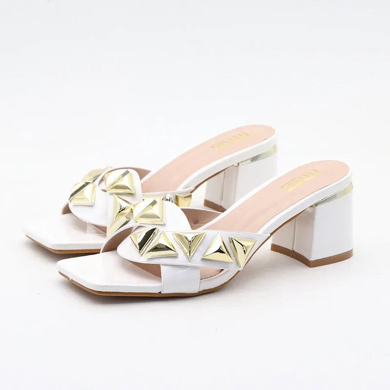 Chunky Heel Sandals: Simple & Stylish | Open Toe, Square Head Design, Outdoor Sandals