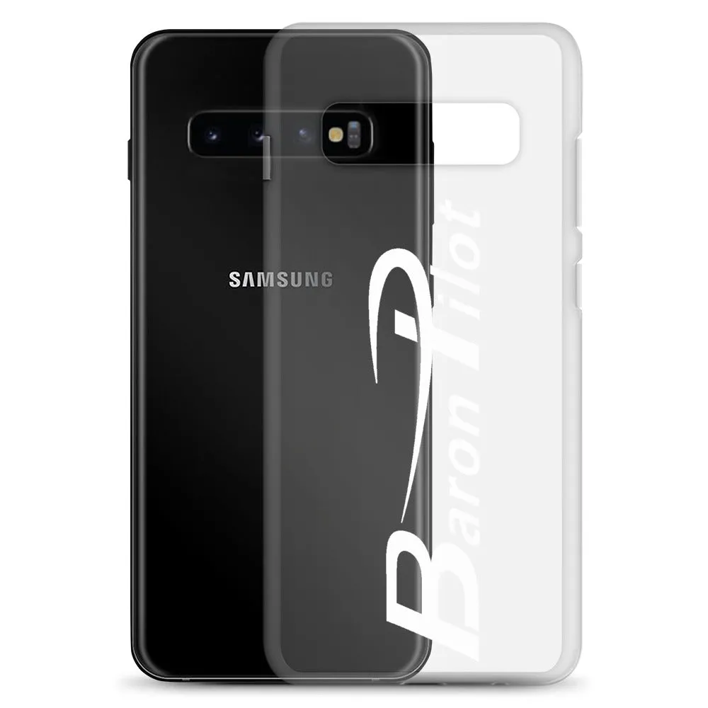 Clear Baron Pilot Samsung (All S10 Versions) Phone Case - White Font