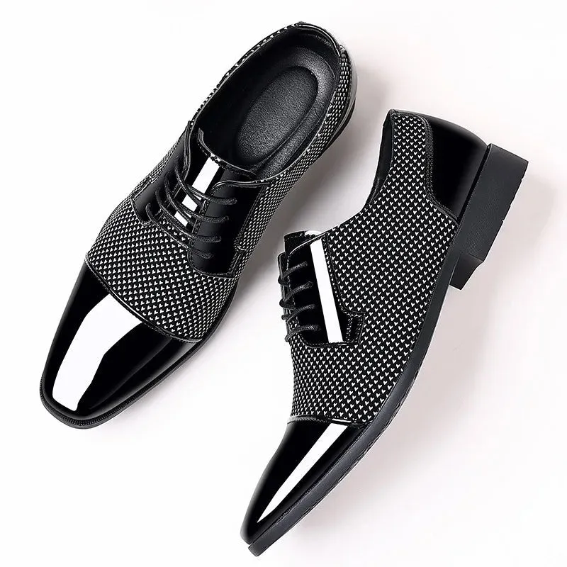 Cloudcroft | Elegant Classic Men's Oxfords - Patent Leather Lace-Up Formal Shoes for Weddings and Events