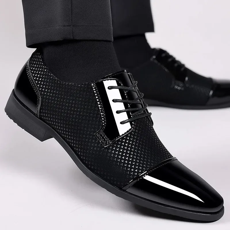 Cloudcroft | Elegant Classic Men's Oxfords - Patent Leather Lace-Up Formal Shoes for Weddings and Events