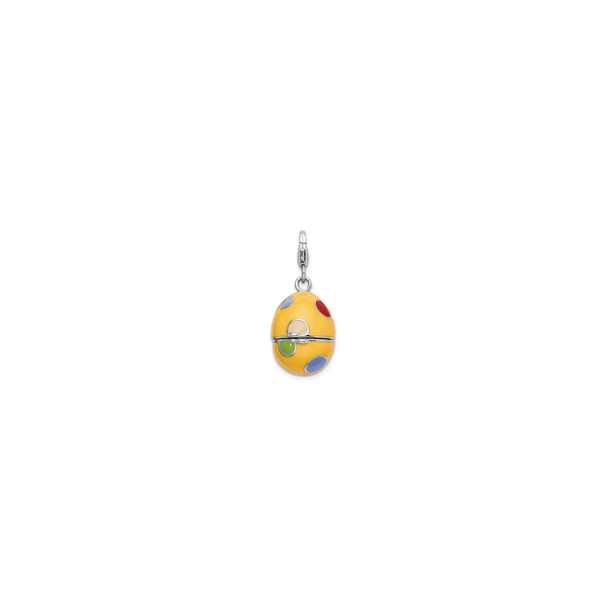Colorful Polka Dot Easter Egg Charm (Silver)