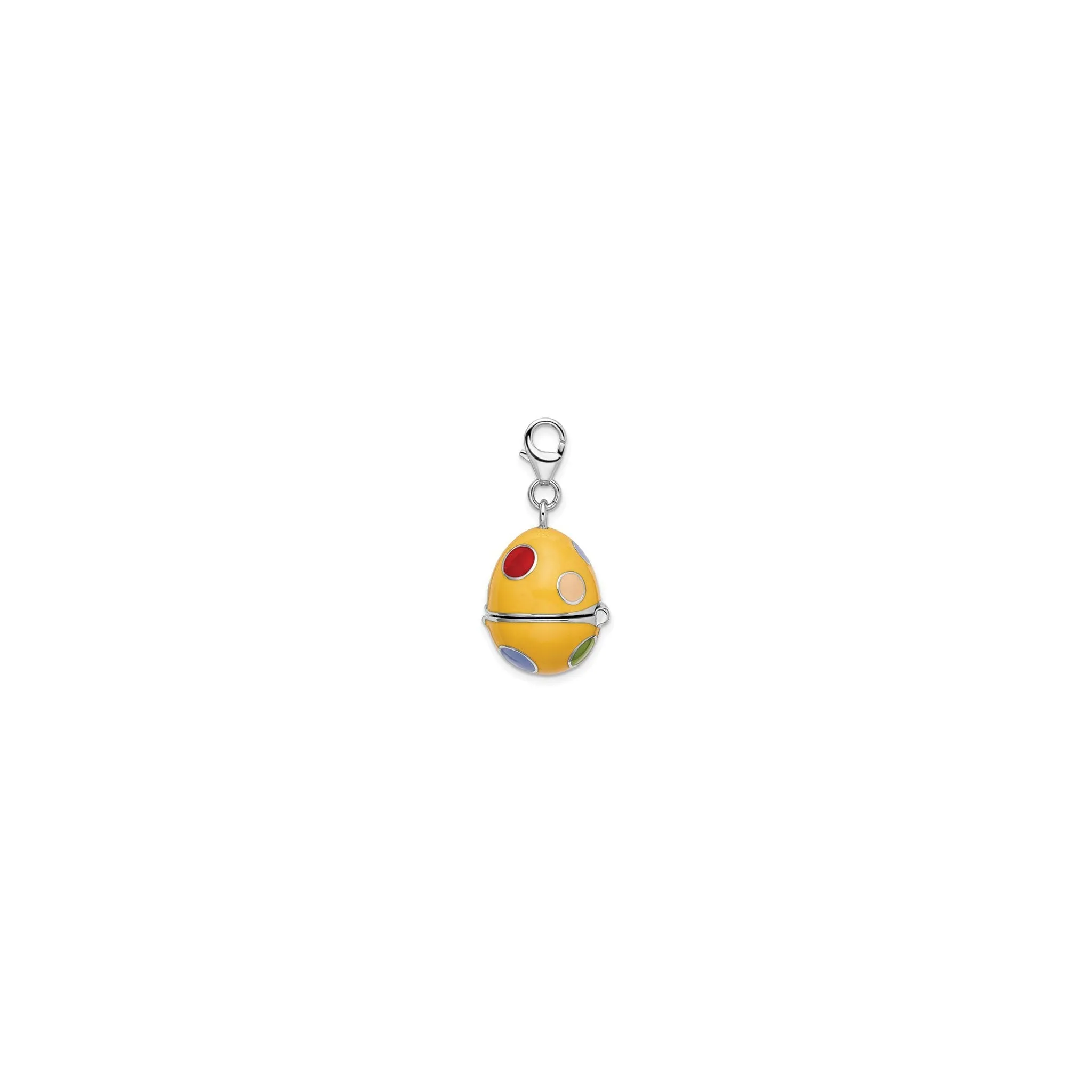 Colorful Polka Dot Easter Egg Charm (Silver)