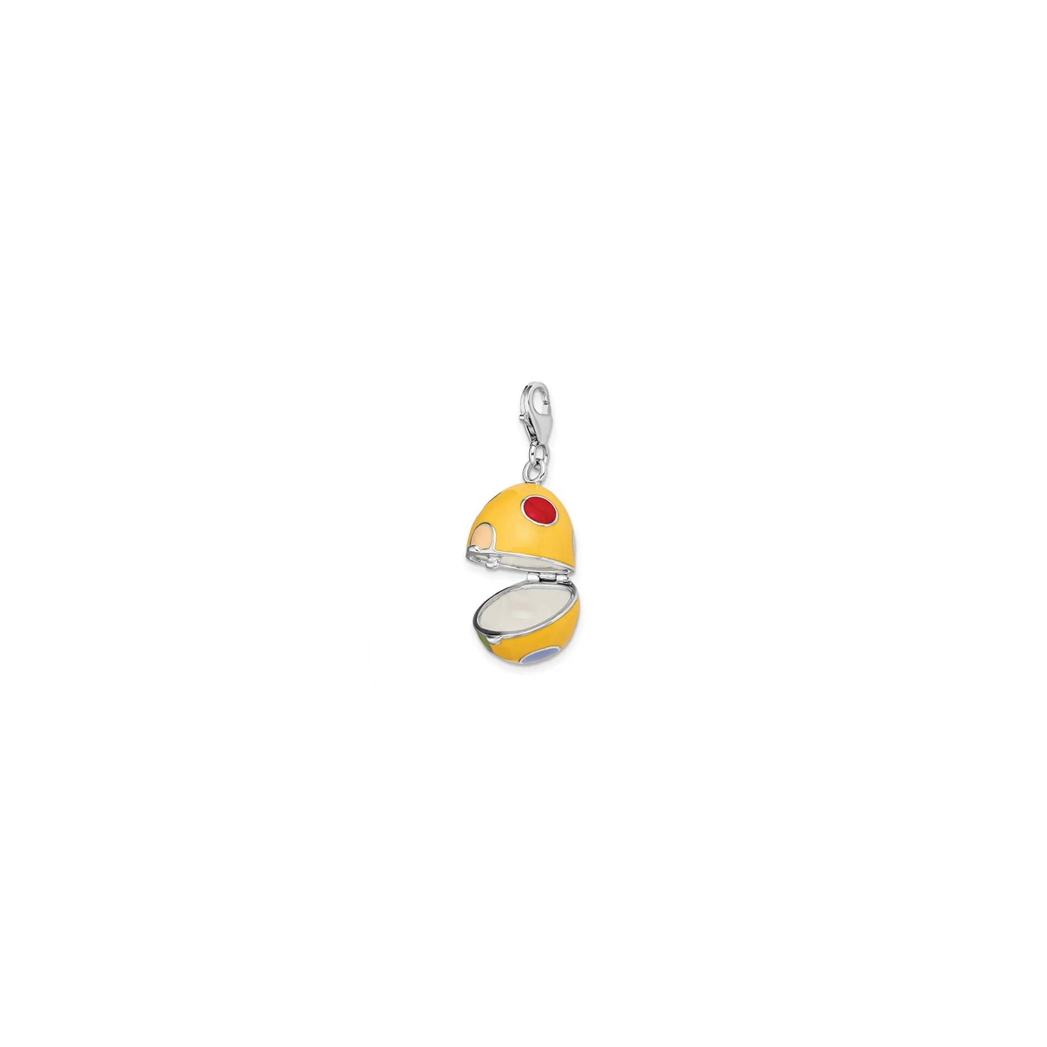 Colorful Polka Dot Easter Egg Charm (Silver)