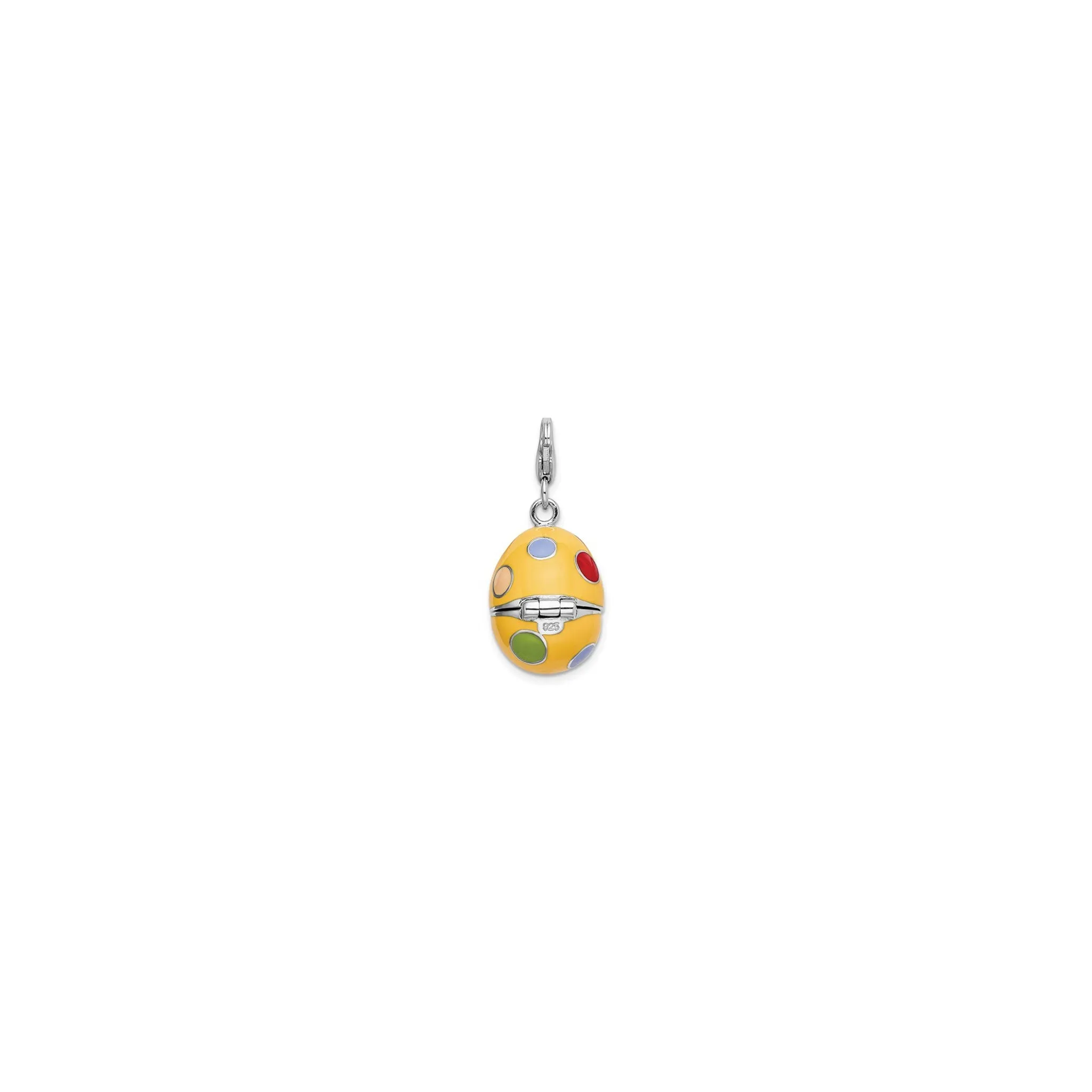 Colorful Polka Dot Easter Egg Charm (Silver)