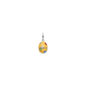 Colorful Polka Dot Easter Egg Charm (Silver)