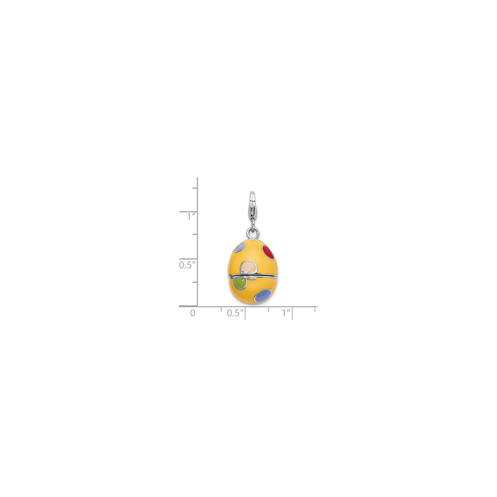 Colorful Polka Dot Easter Egg Charm (Silver)
