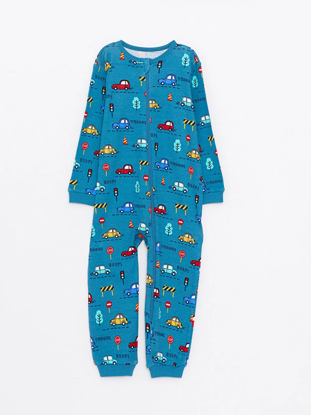 Crew Neck Long Sleeve Printed Baby Boy Jumpsuit 2-pack