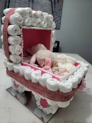 Diaper Cake - Baby Stroller (Girl)