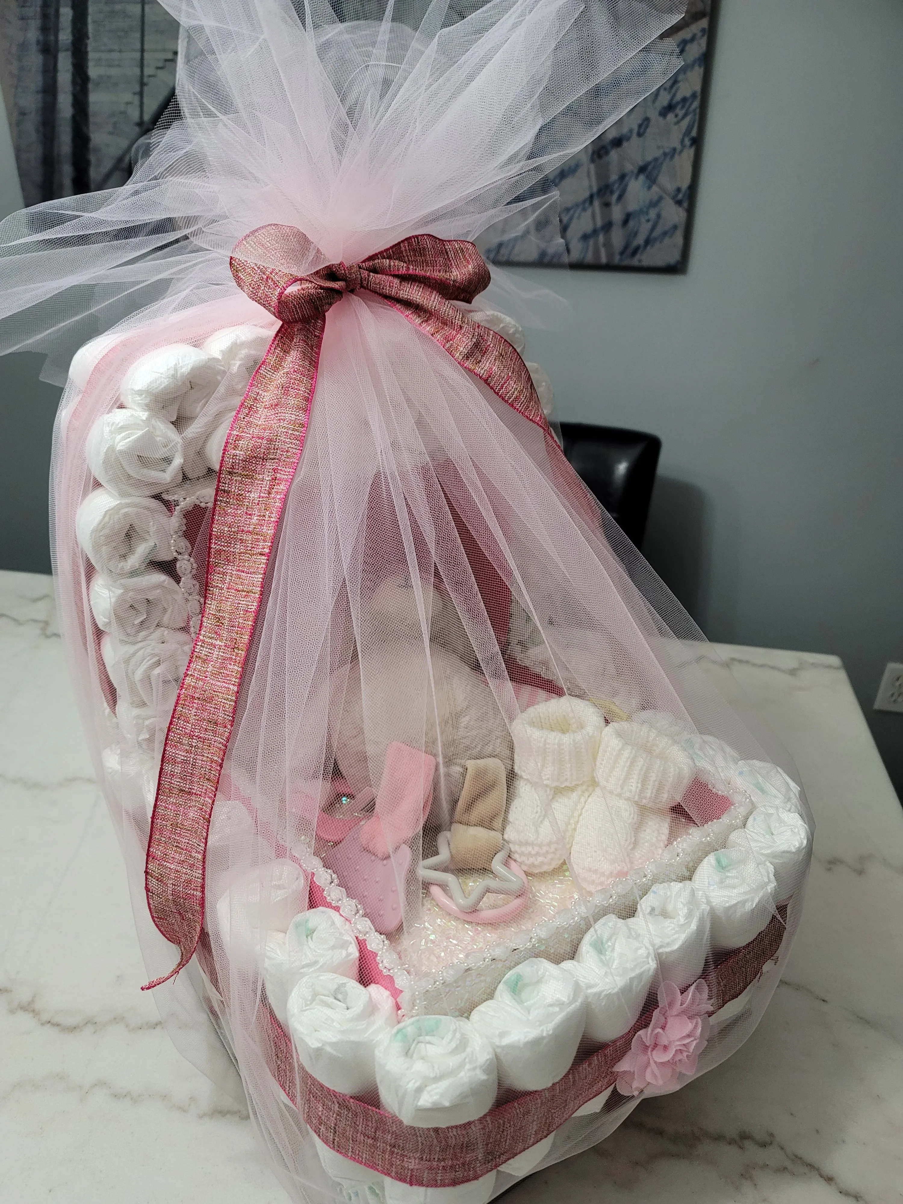 Diaper Cake - Baby Stroller (Girl)
