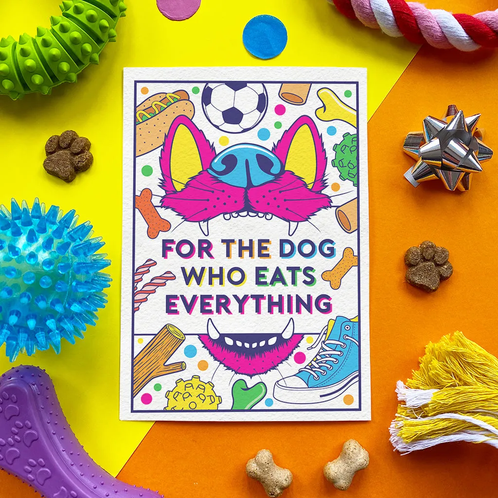 DOG WHO EATS EVERYTHING CHICKEN CARD