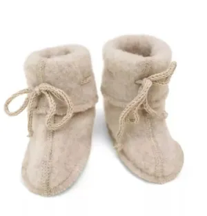 Engel Wool Baby Booties With Cord Tie
