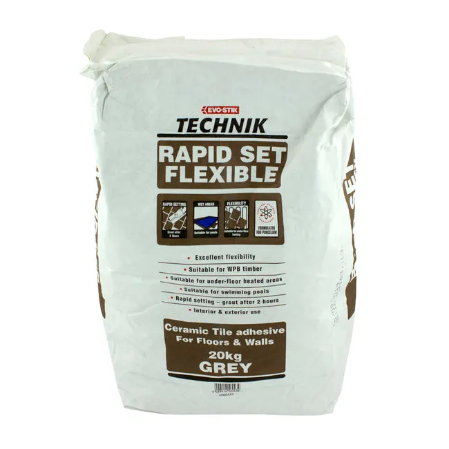 Evo-Stik Technik Rapidset Flexible Grey Tile Adhesive 20kg