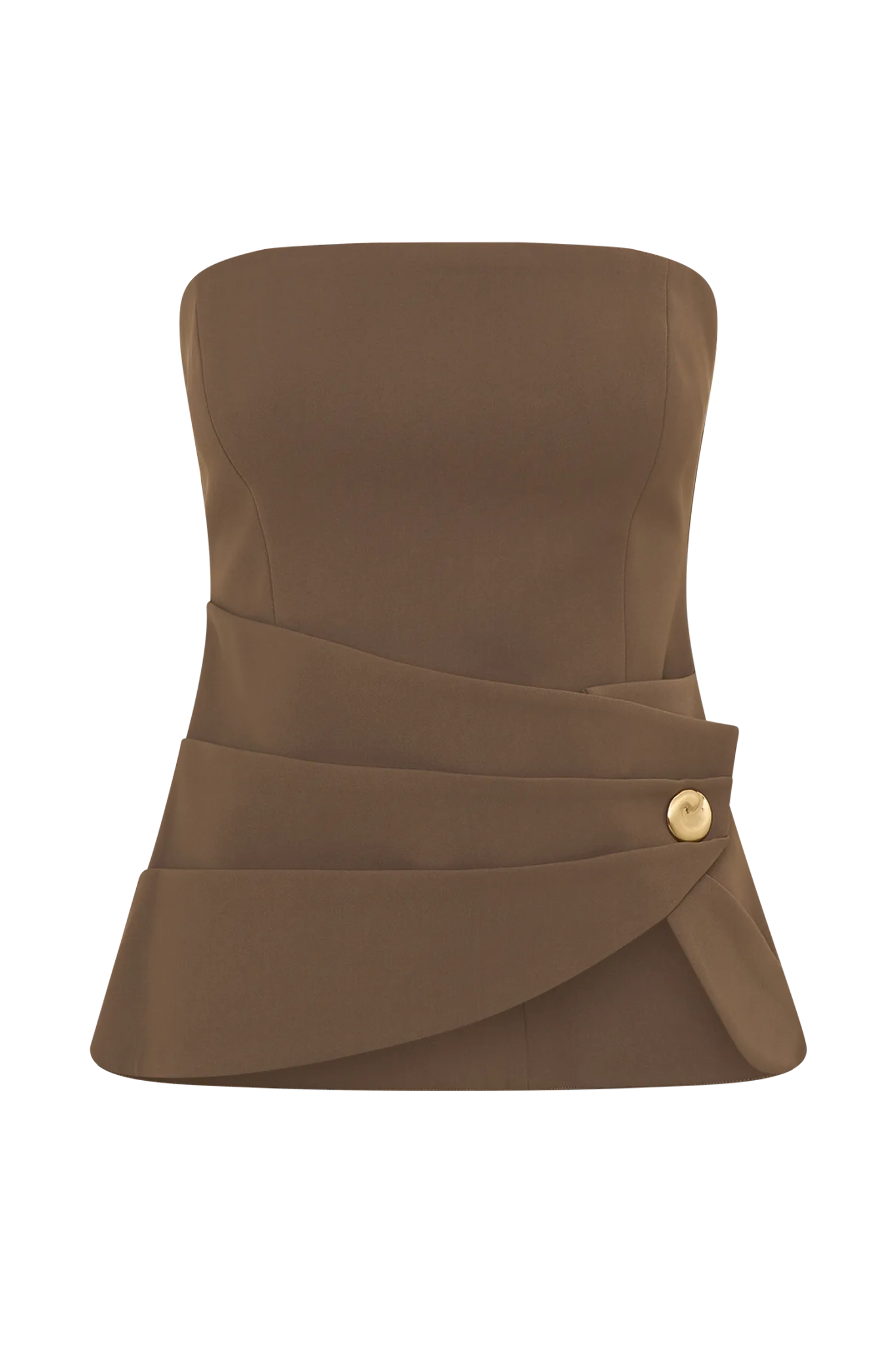 Faith Strapless Suiting Top - Cacao Brown