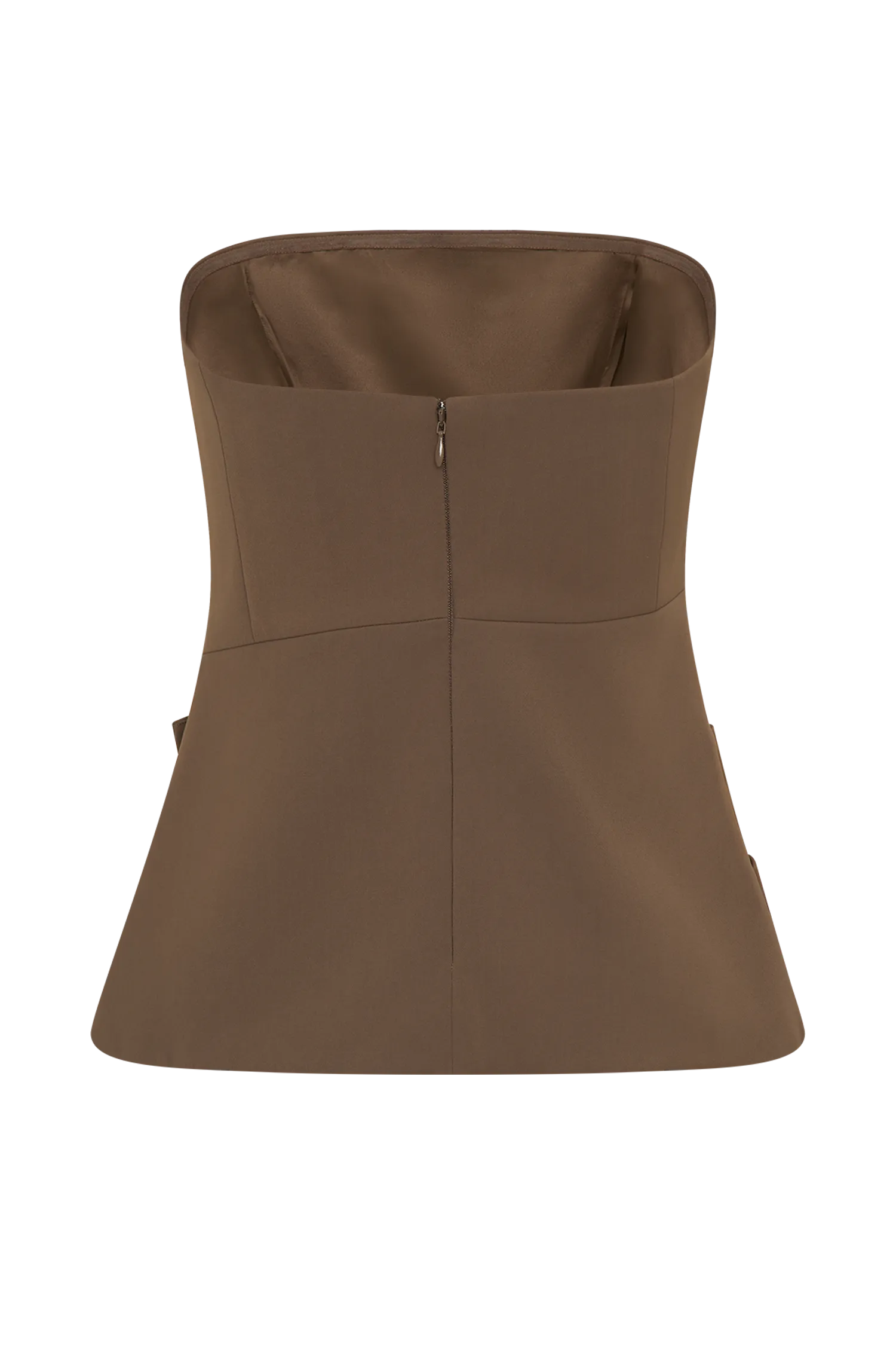 Faith Strapless Suiting Top - Cacao Brown