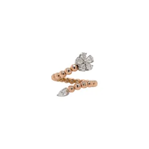 Flexible Pear Shape Diamond Flower Wrap Ring
