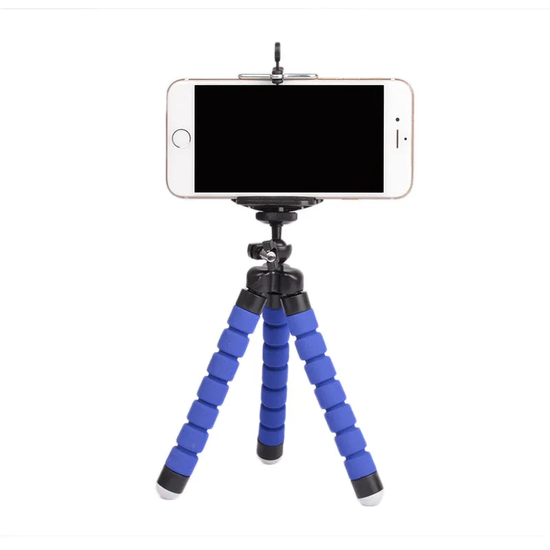 Flexible Portable Adjustable Tripod Mini Universal Octopus Leg Style Bluetooth Selfie Stick  black_With Bluetooth remote control