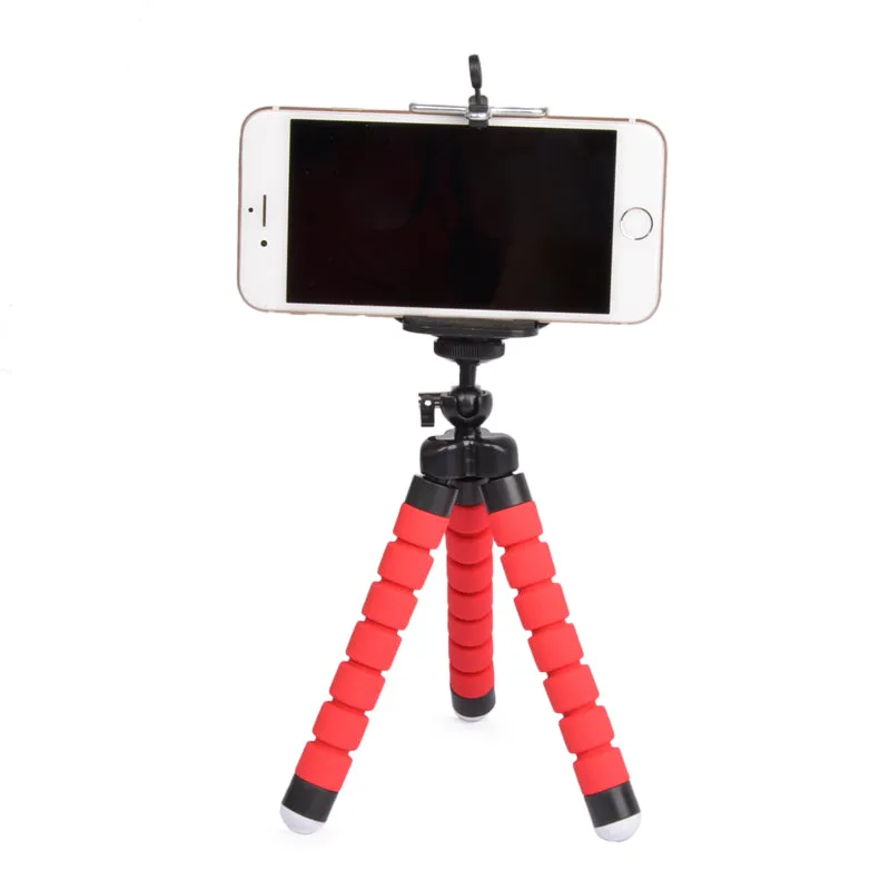 Flexible Portable Adjustable Tripod Mini Universal Octopus Leg Style Bluetooth Selfie Stick  black_With Bluetooth remote control