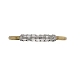 Flexible Two Tone Gold & Diamond Bangle