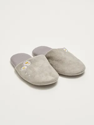Floral Embroidered Women's House Slippers