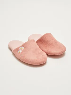 Floral Embroidered Women's House Slippers