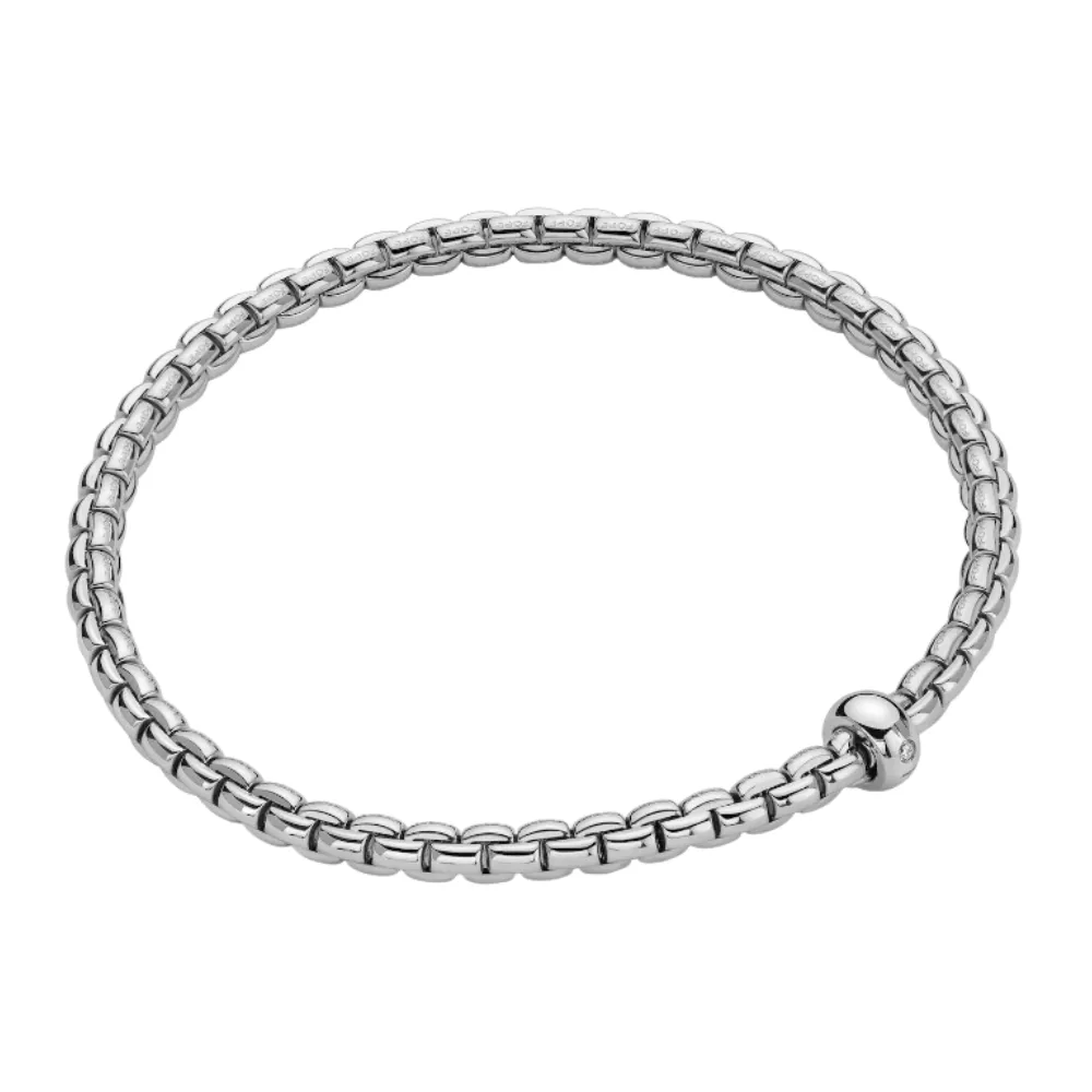 FOPE Eka 18k White Gold Flex'it Bracelet with White Diamond