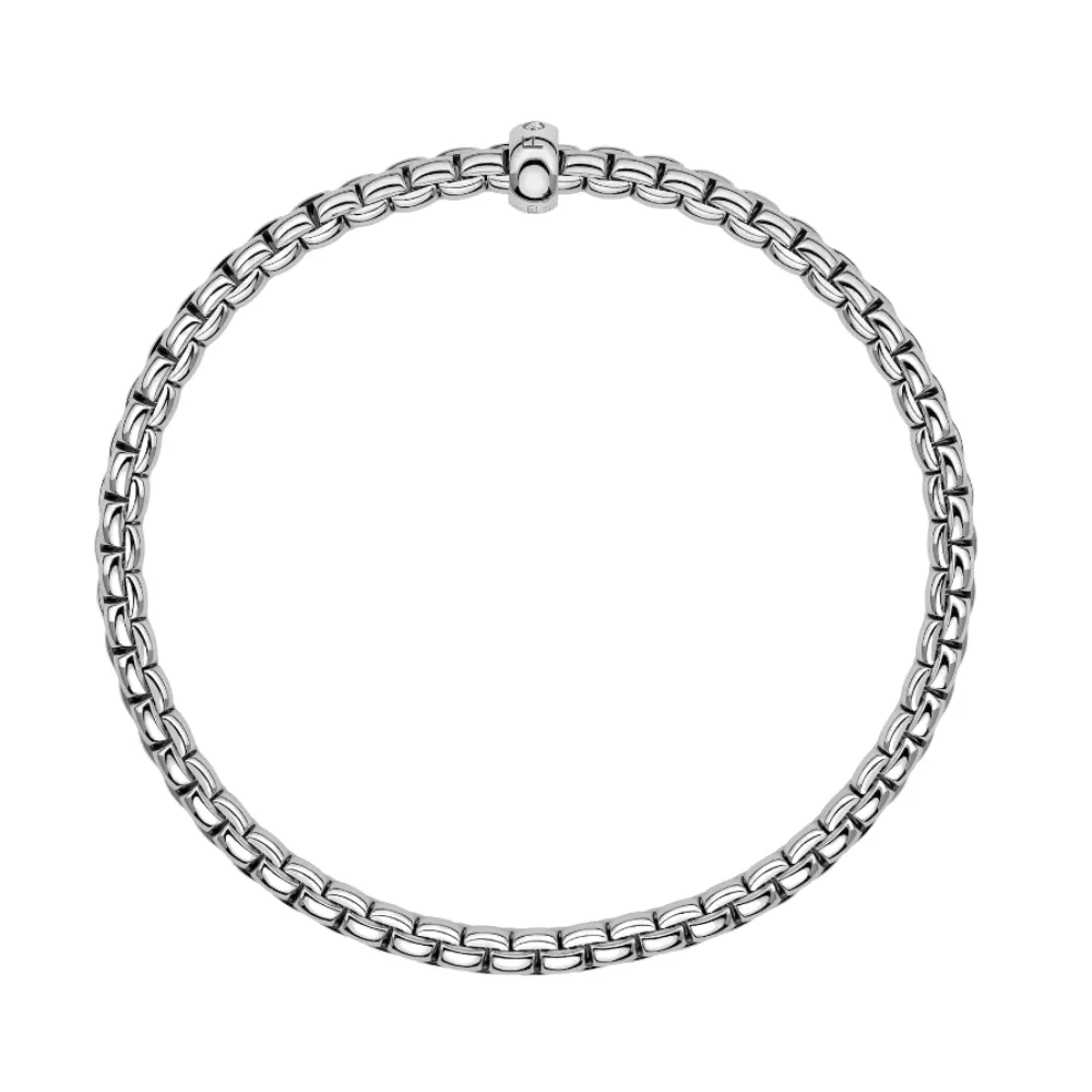 FOPE Eka 18k White Gold Flex'it Bracelet with White Diamond