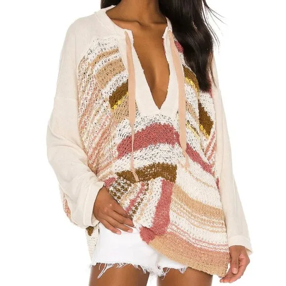 Free People Bayside Knit Tunic Pullover in the Romance Combo​