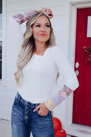 Fresh N' Sweet Floral Block Top - Ivory