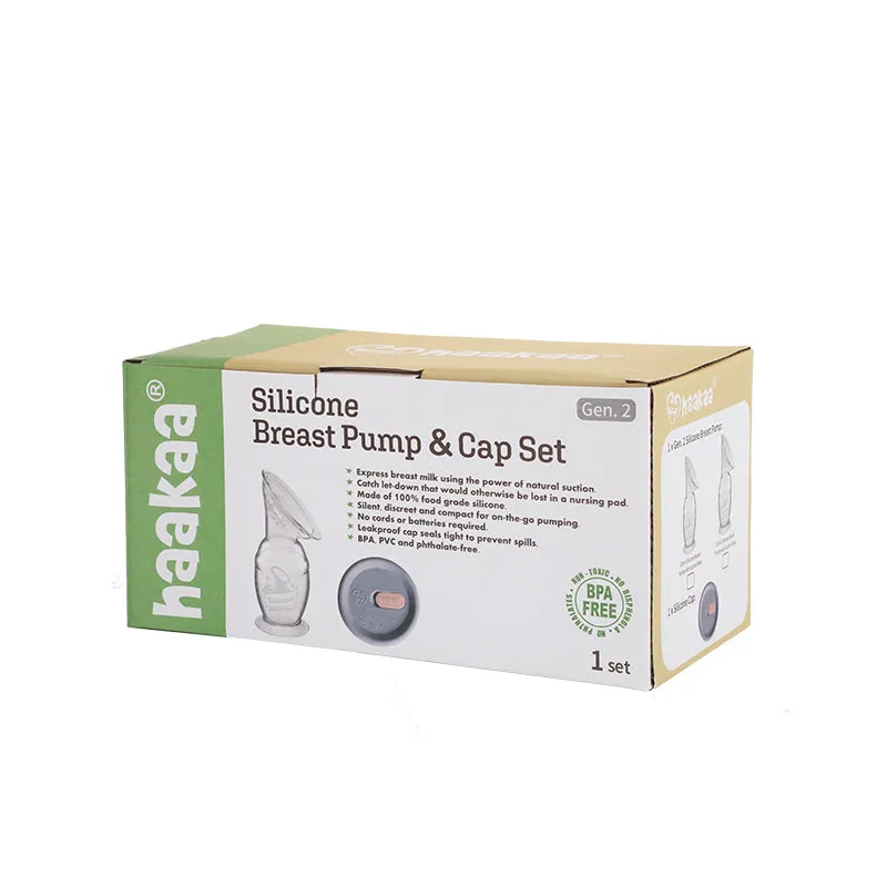 Haakaa English/ French PKG-Combo Tire-Lait et Capuchon 100% silicone 150 ml (Min. of 6 multiples of 6) Top Seller