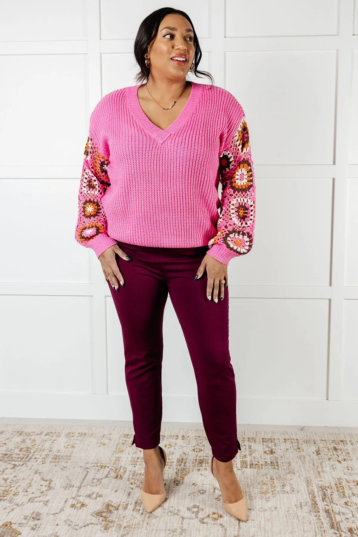 Hazel Blues® |  Can't Stop this Feeling V-Neck Knit Sweater