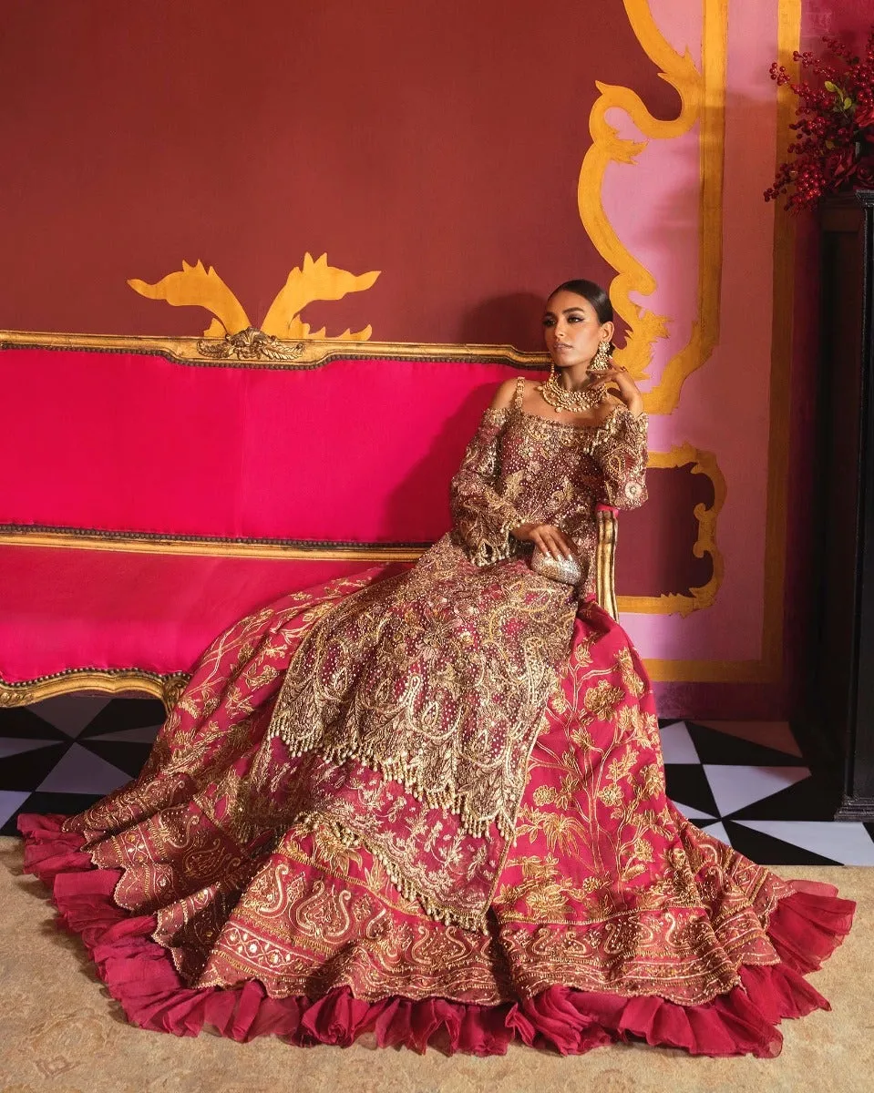 Heavy Red Indian Bridal Lehenga with Long Shirt #BN1154