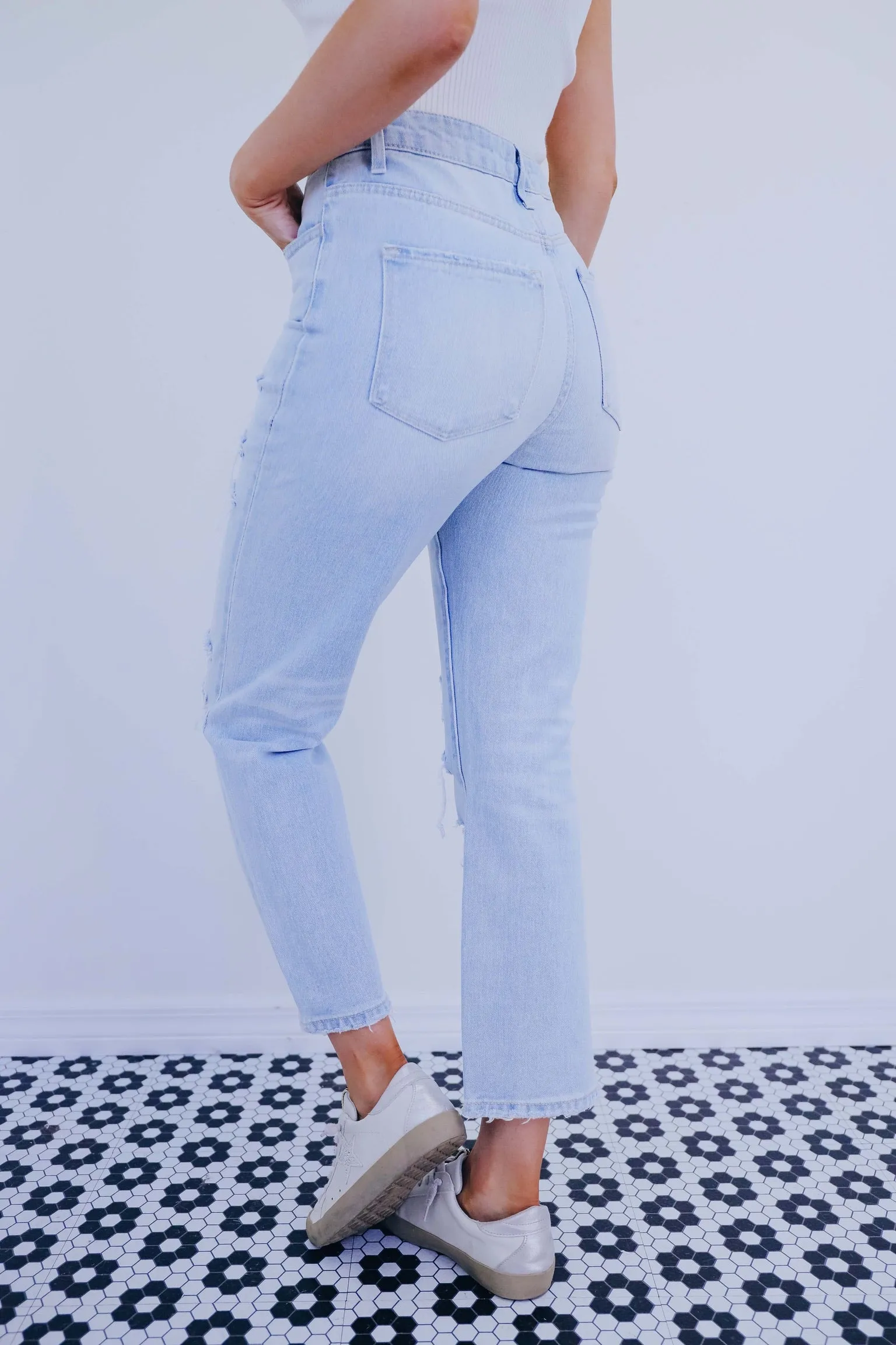 Henri High Rise Distressed Crop Jeans