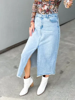 Jaye Split Denim Skirt