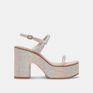 JODIE PRIDE HEELS PASTEL STRIPE RAFFIA