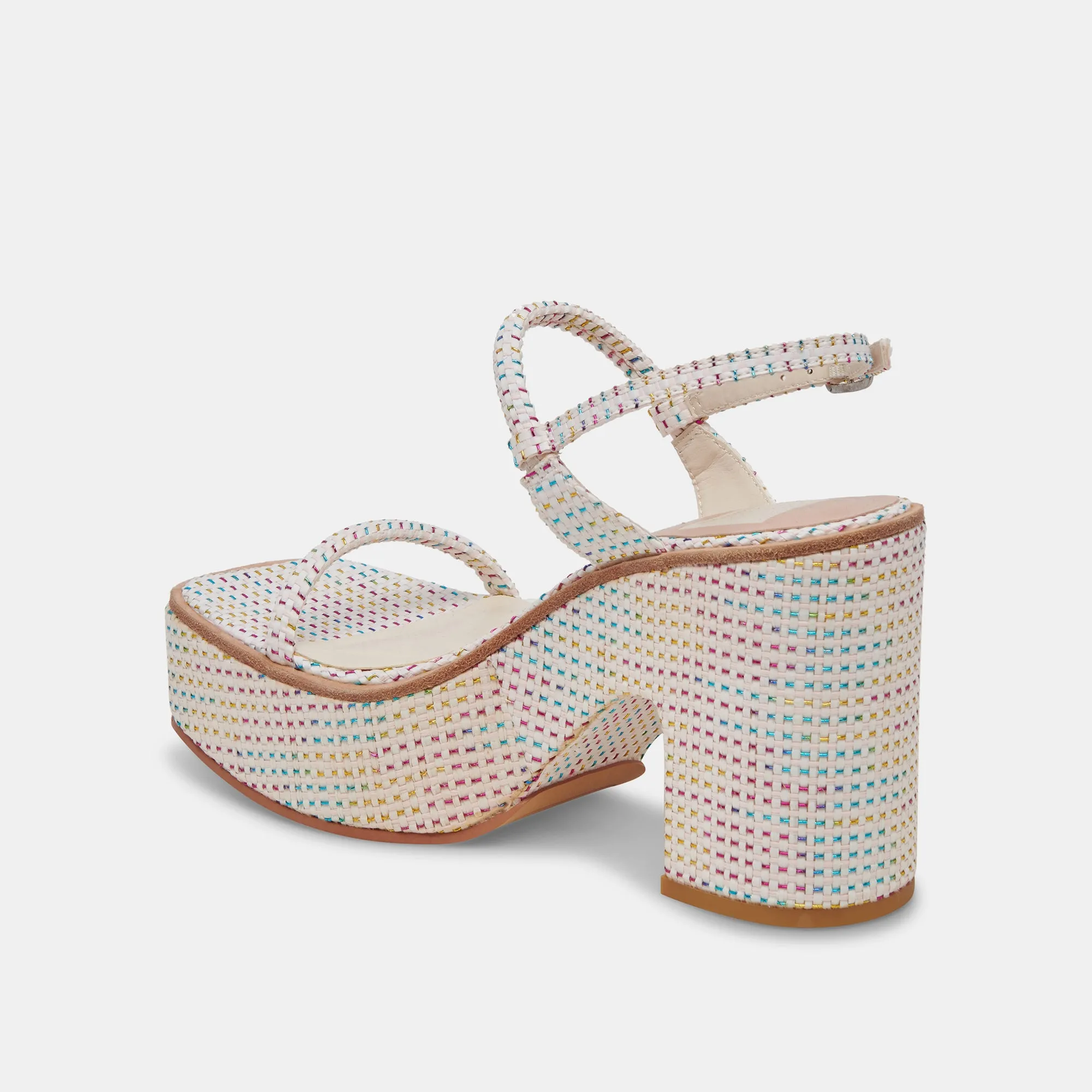 JODIE PRIDE HEELS PASTEL STRIPE RAFFIA