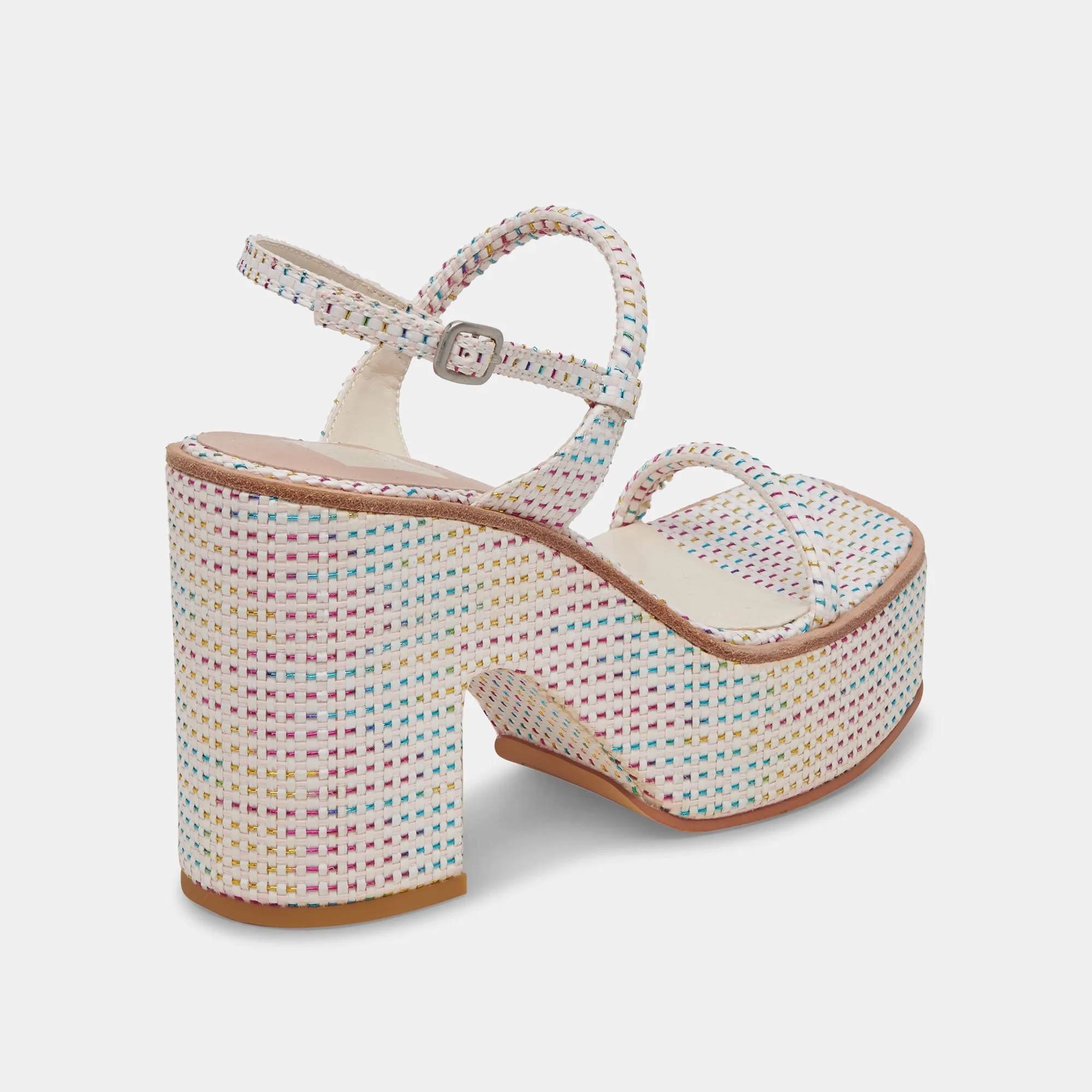 JODIE PRIDE HEELS PASTEL STRIPE RAFFIA