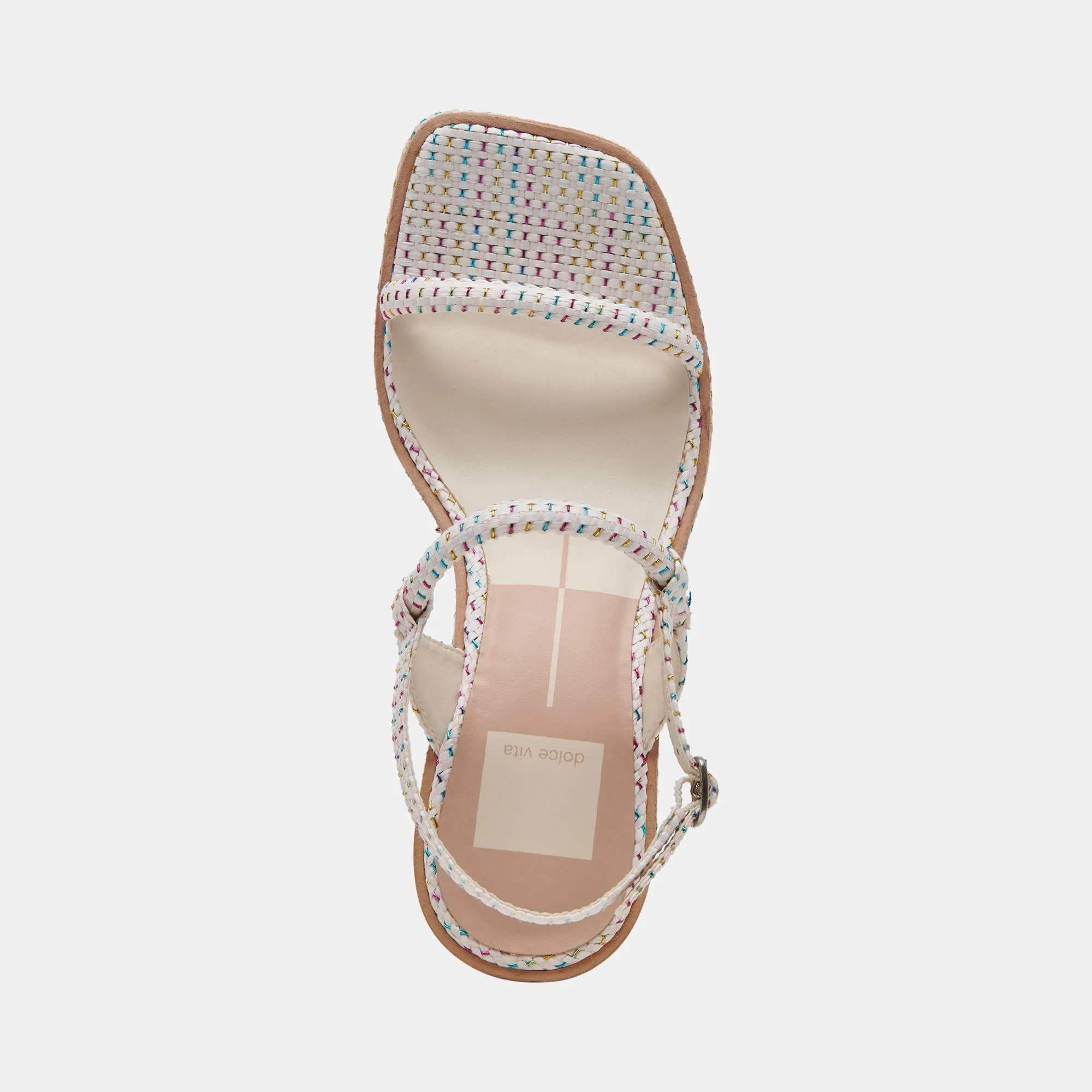 JODIE PRIDE HEELS PASTEL STRIPE RAFFIA