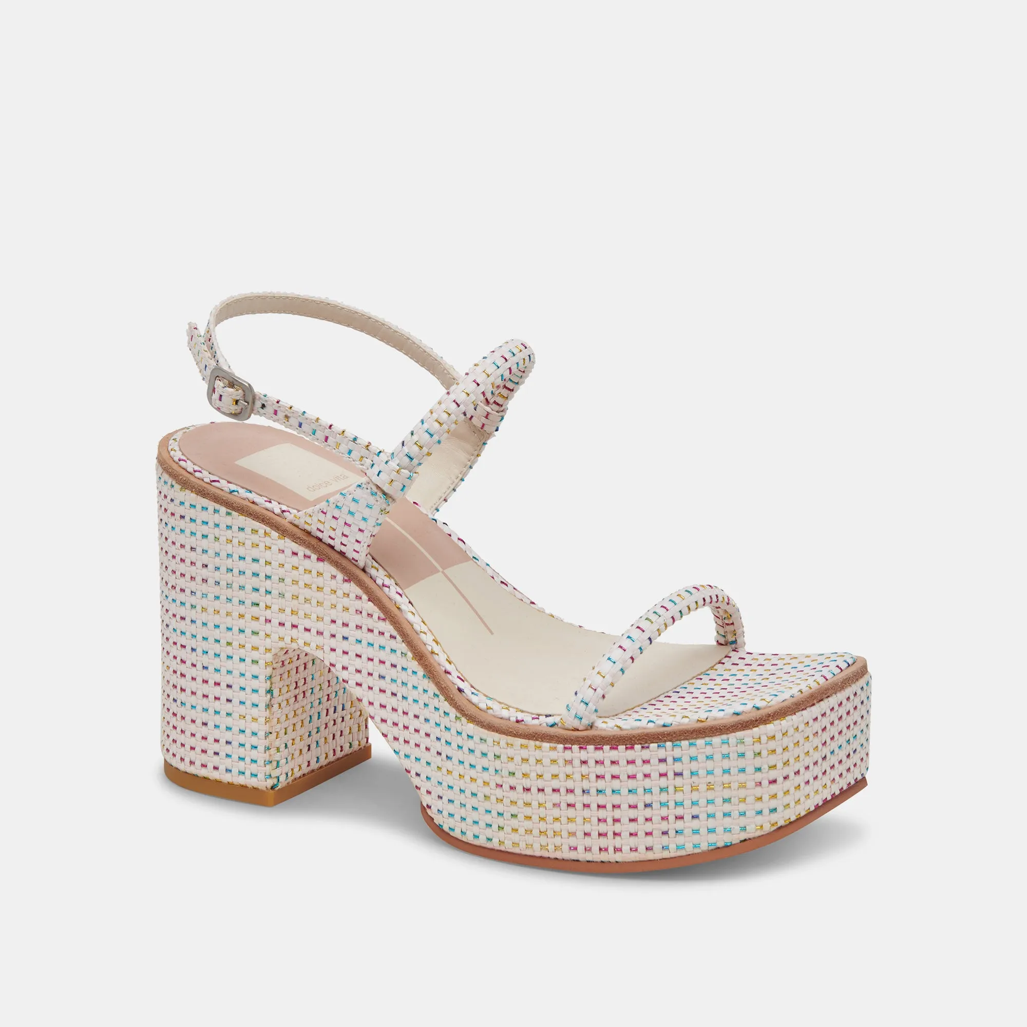 JODIE PRIDE HEELS PASTEL STRIPE RAFFIA