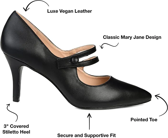 Journee Collection Womens Sidney Pump Black, 7.5 Womens US
