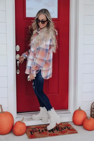 Just Peachy Plaid Jacket - Multi