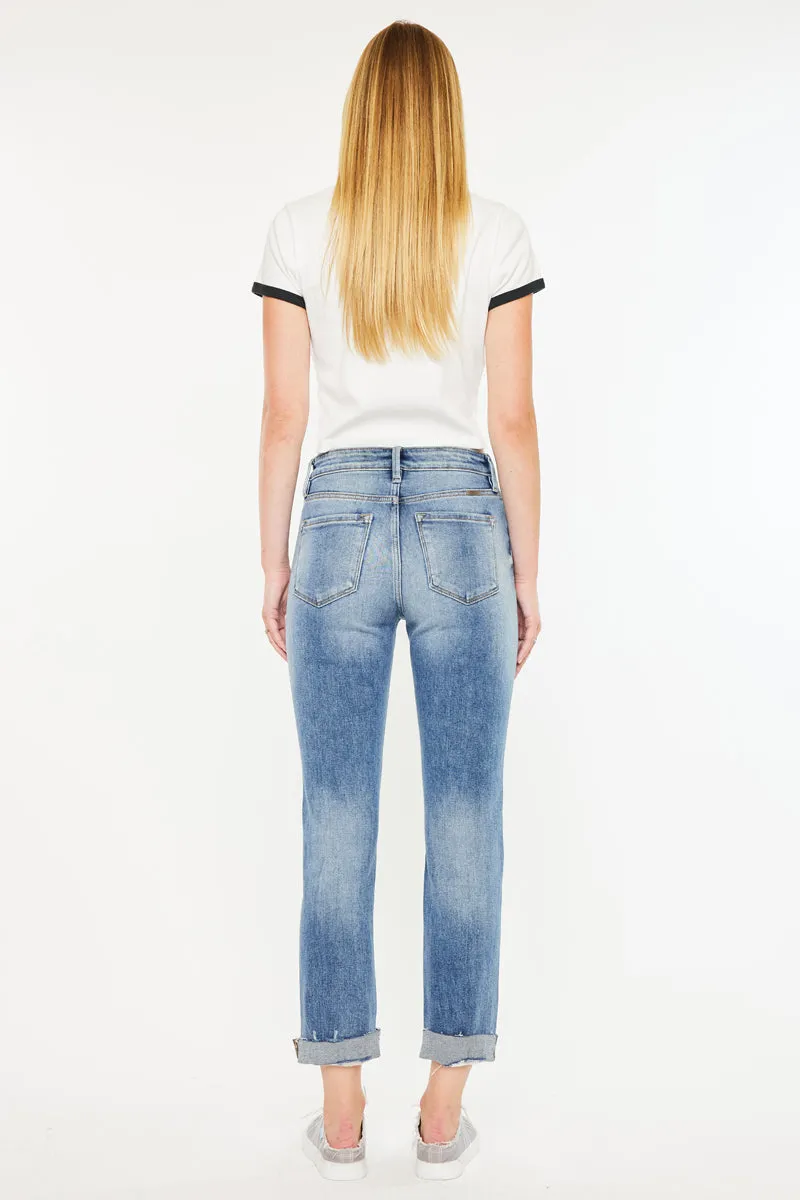 Kaly High Rise Slim Straight Leg Jeans