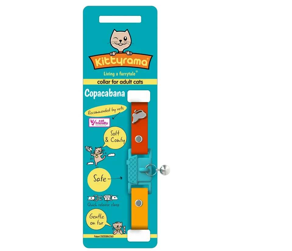 Kittyrama Copacabana Safety Breakaway Silicone Cat Collar