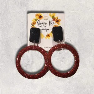 Large Circle Resin Statement Earrings